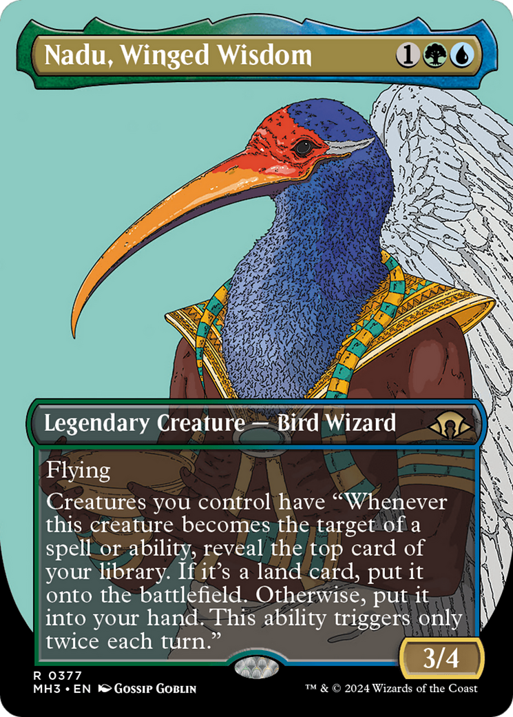 Nadu, Winged Wisdom (Borderless) [Modern Horizons 3] | Clutch Gaming