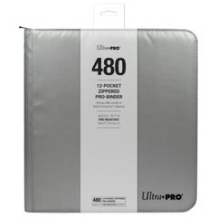 Ultra PRO: 12-Pocket Zippered PRO-Binder (Silver) | Clutch Gaming