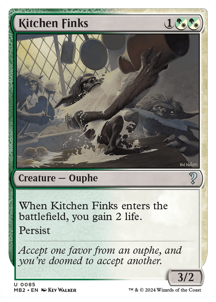 Kitchen Finks (White Border) [Mystery Booster 2] | Clutch Gaming