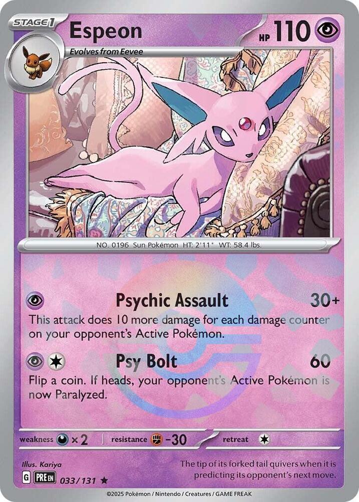 Espeon (033/131) (Poke Ball Pattern) [Scarlet & Violet: Prismatic Evolutions] | Clutch Gaming