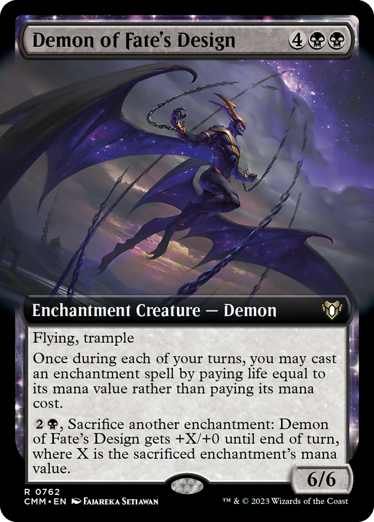 Demon of Fate's Design (Extended Art) [Commander Masters] | Clutch Gaming