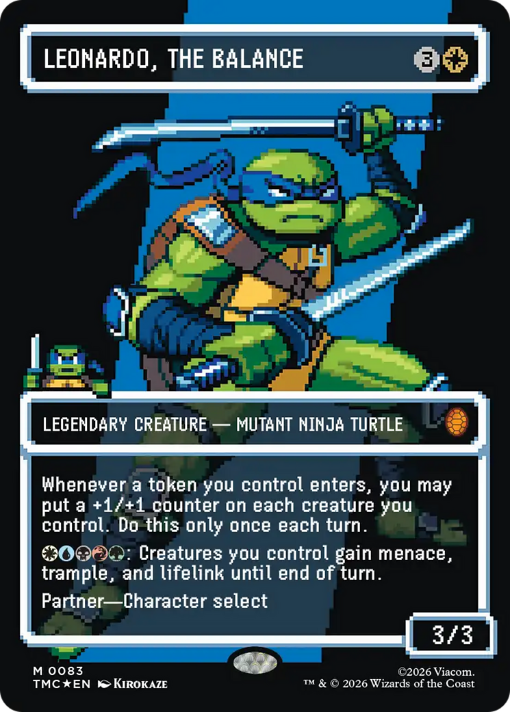 Leonardo, the Balance (0083) (Borderless) (Surge Foil) [Teenage Mutant Ninja Turtles Commander] | Clutch Gaming