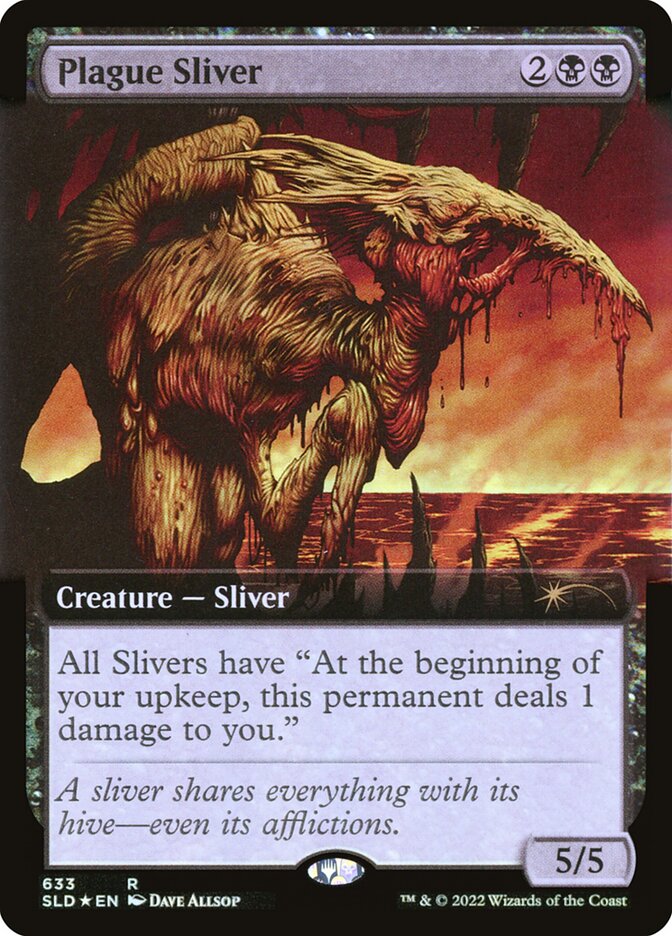 Plague Sliver (Extended Art) (Step-and-Compleat Foil) [Secret Lair Drop Promos] | Clutch Gaming