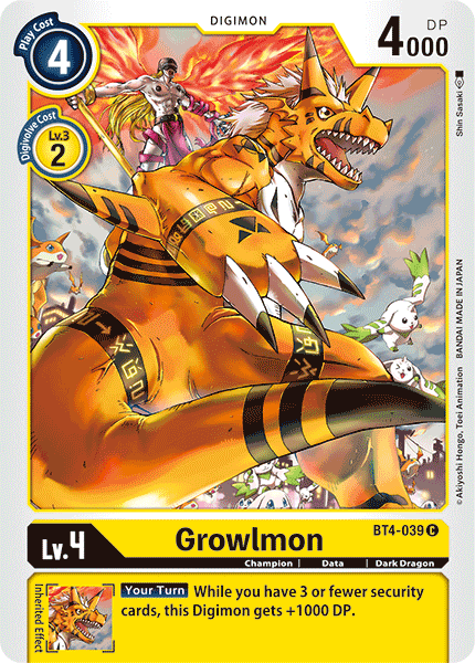 Growlmon [BT4-039] [Great Legend] | Clutch Gaming