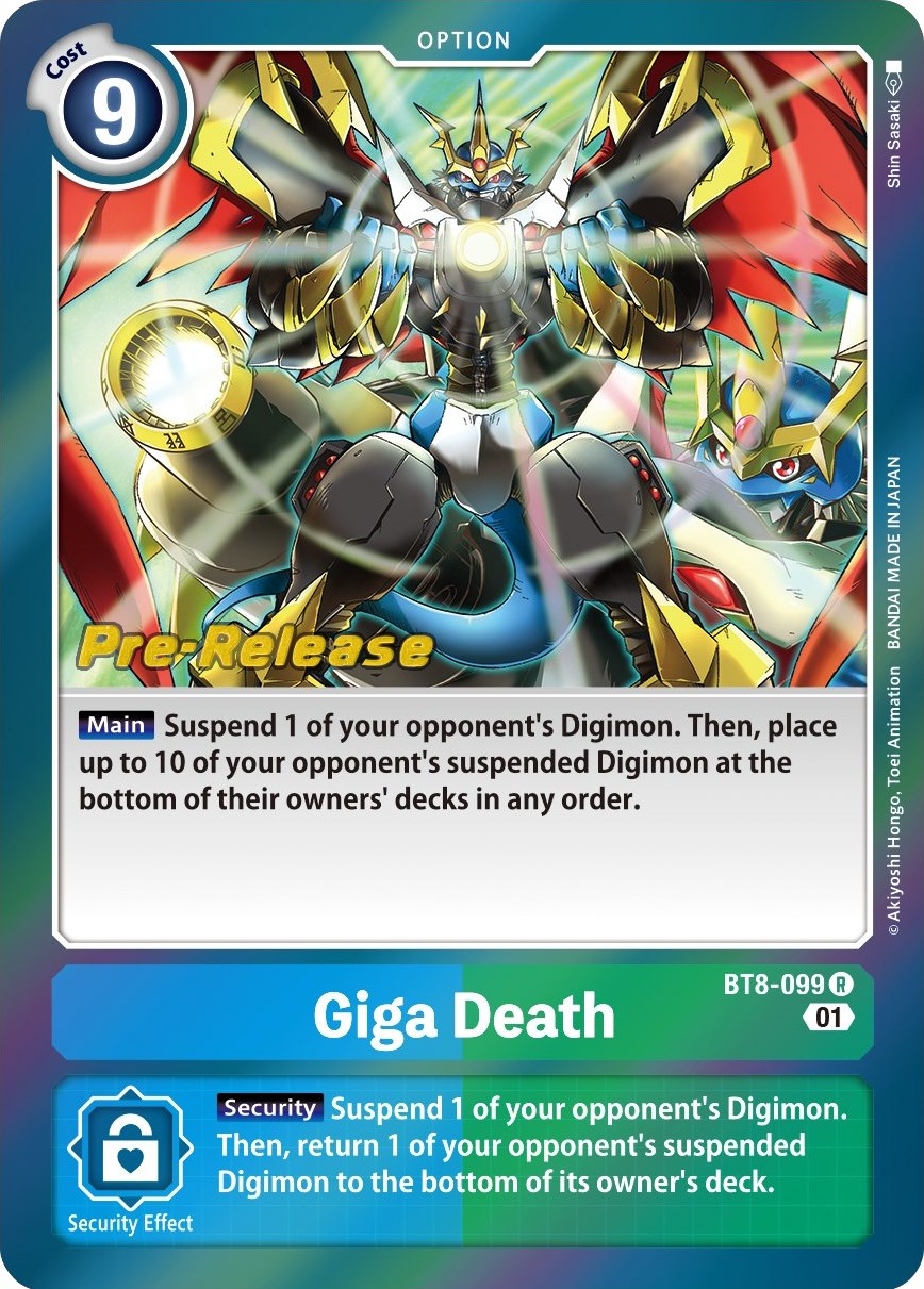 Giga Death [BT8-099] [New Awakening Pre-Release Cards] | Clutch Gaming