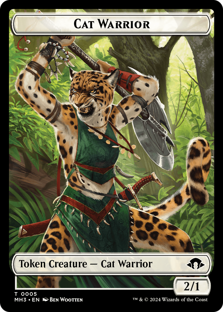 Cat Warrior // Energy Reserve Double-Sided Token [Modern Horizons 3 Tokens] | Clutch Gaming