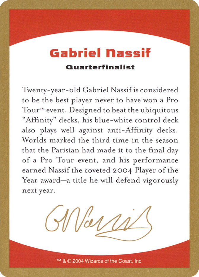 Gabriel Nassif Bio [World Championship Decks 2004] | Clutch Gaming