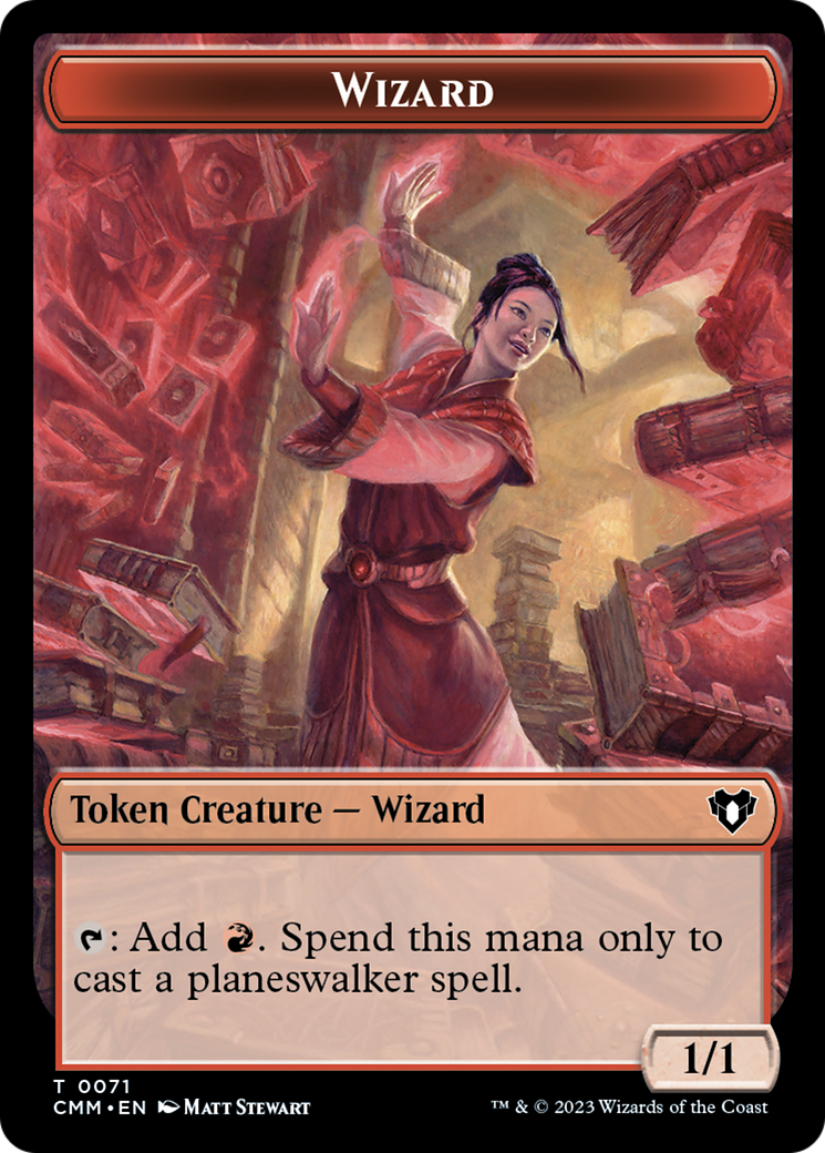 Chandra, Torch of Defiance Emblem // Wizard Double-Sided Token [Commander Masters Tokens] | Clutch Gaming