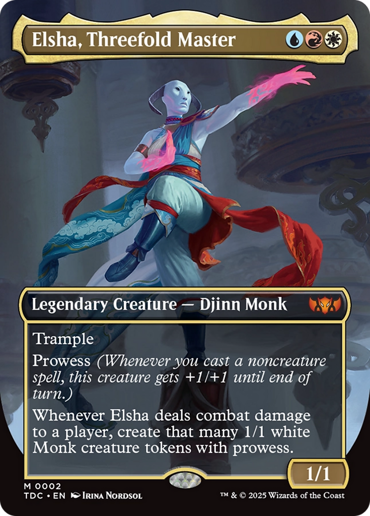 Elsha, Threefold Master (Borderless) [Tarkir: Dragonstorm Commander] | Clutch Gaming