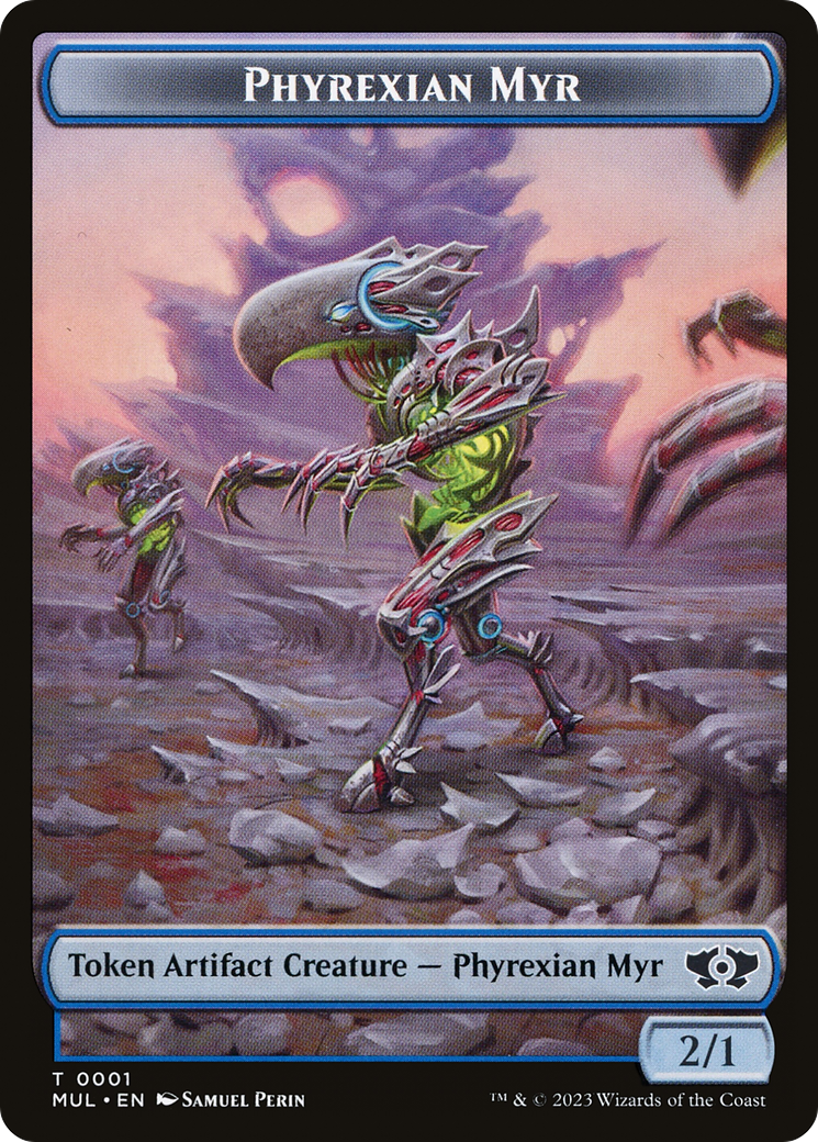 Phyrexian Myr // Dinosaur Double-Sided Token [March of the Machine Tokens] | Clutch Gaming