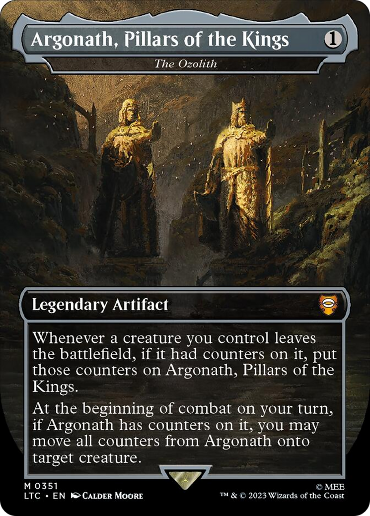Argonath, Pillars of the Kings - The Ozolith (Borderless) (Surge Foil) [The Lord of the Rings: Tales of Middle-Earth Commander] | Clutch Gaming