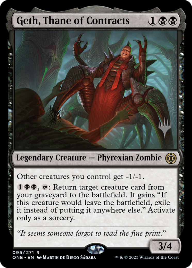 Geth, Thane of Contracts (Promo Pack) [Phyrexia: All Will Be One Promos] | Clutch Gaming