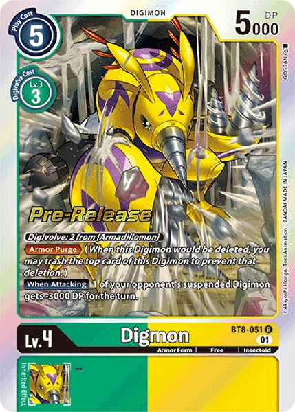 Digmon [BT8-051] [New Awakening Pre-Release Cards] | Clutch Gaming