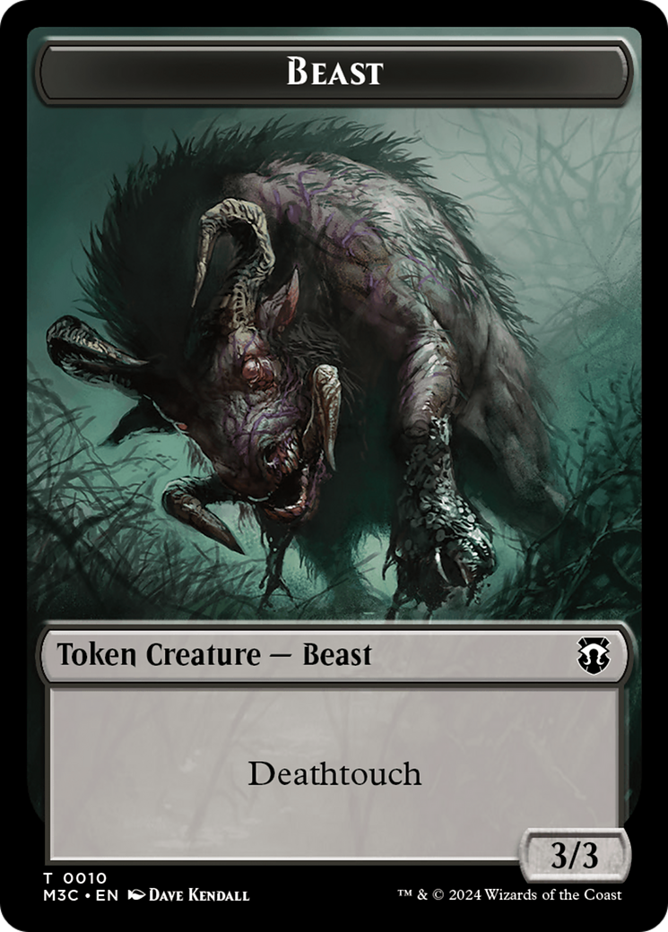 Beast (0010) (Ripple Foil) // Shapeshifter (0008) Double-Sided Token [Modern Horizons 3 Commander Tokens] | Clutch Gaming