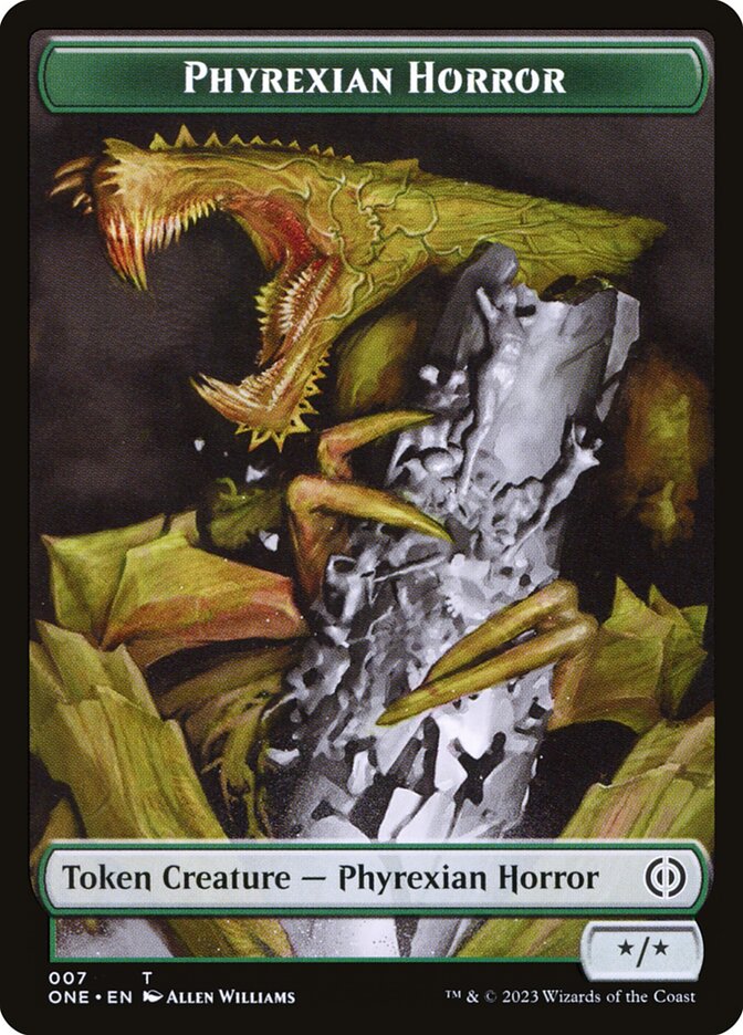 Phyrexian Goblin // Phyrexian Horror Double-Sided Token [Phyrexia: All Will Be One Tokens] | Clutch Gaming