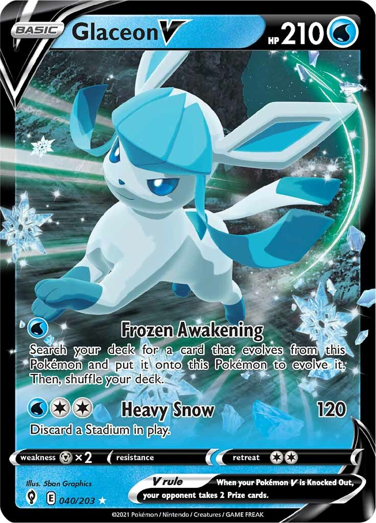 Glaceon V (040/203) [Sword & Shield: Evolving Skies] | Clutch Gaming