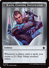 Emblem - Kaito, Cunning Infiltrator // Ninja Doubled-Sided Token [Foundations Tokens] | Clutch Gaming