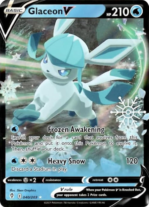 Glaceon V (040/203) (Holiday Calendar) [Sword & Shield: Evolving Skies] | Clutch Gaming