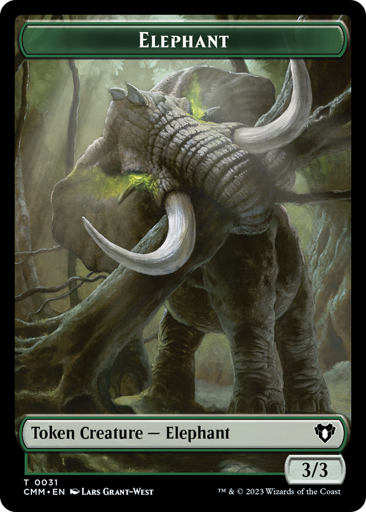 Soldier // Elephant Double-Sided Token [Commander Masters Tokens] | Clutch Gaming