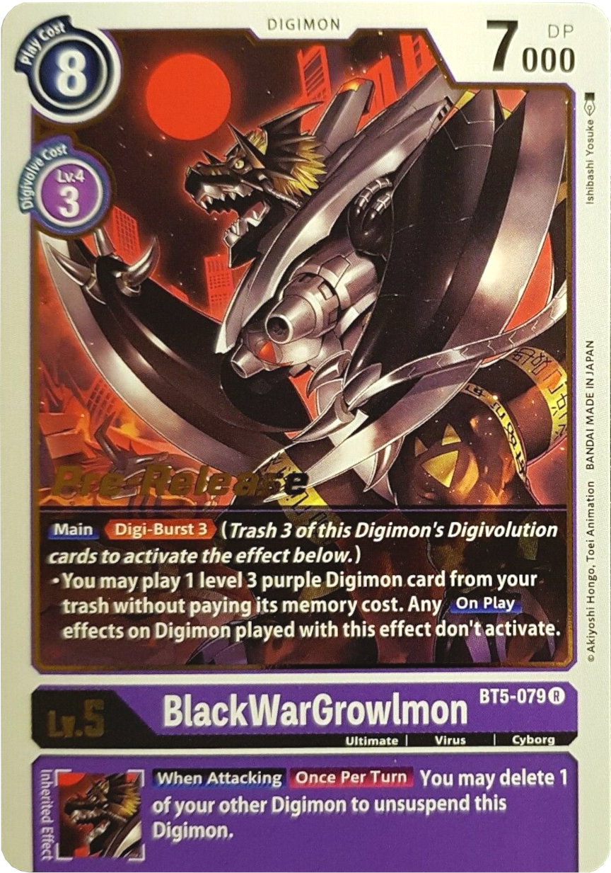 BlackWarGrowlmon [BT5-079] [Battle of Omni Pre-Release Promos] | Clutch Gaming