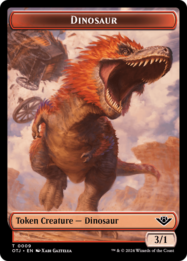 Dinosaur // Plot Double-Sided Token [Outlaws of Thunder Junction Tokens] | Clutch Gaming