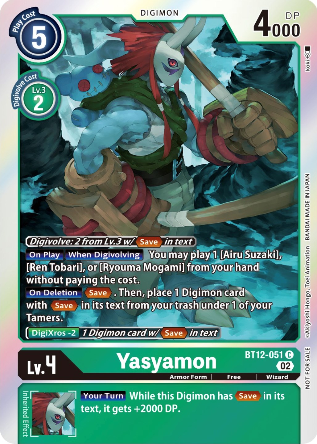 Yasyamon [BT12-051] (Box Topper) [Across Time] | Clutch Gaming