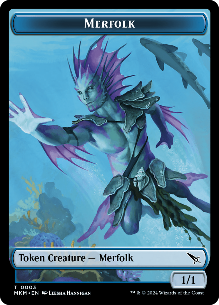 Thopter (0020) // Merfolk Double-Sided Token [Murders at Karlov Manor Tokens] | Clutch Gaming