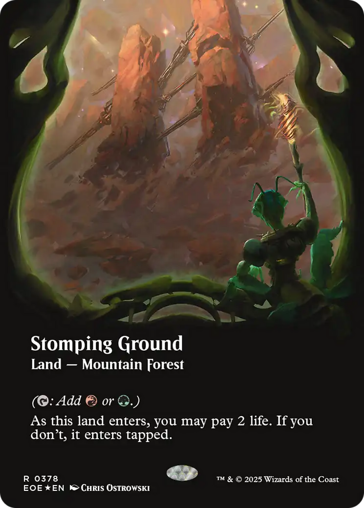 Stomping Ground (Borderless) (Galaxy Foil) [Edge of Eternities] | Clutch Gaming