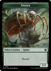 Spider // Blood Double-Sided Token [Bloomburrow Commander Tokens] | Clutch Gaming