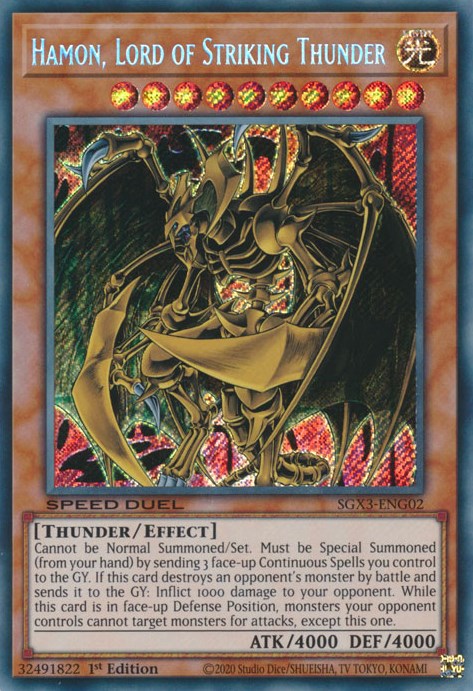 Hamon, Lord of Striking Thunder [SGX3-ENG02] Secret Rare | Clutch Gaming