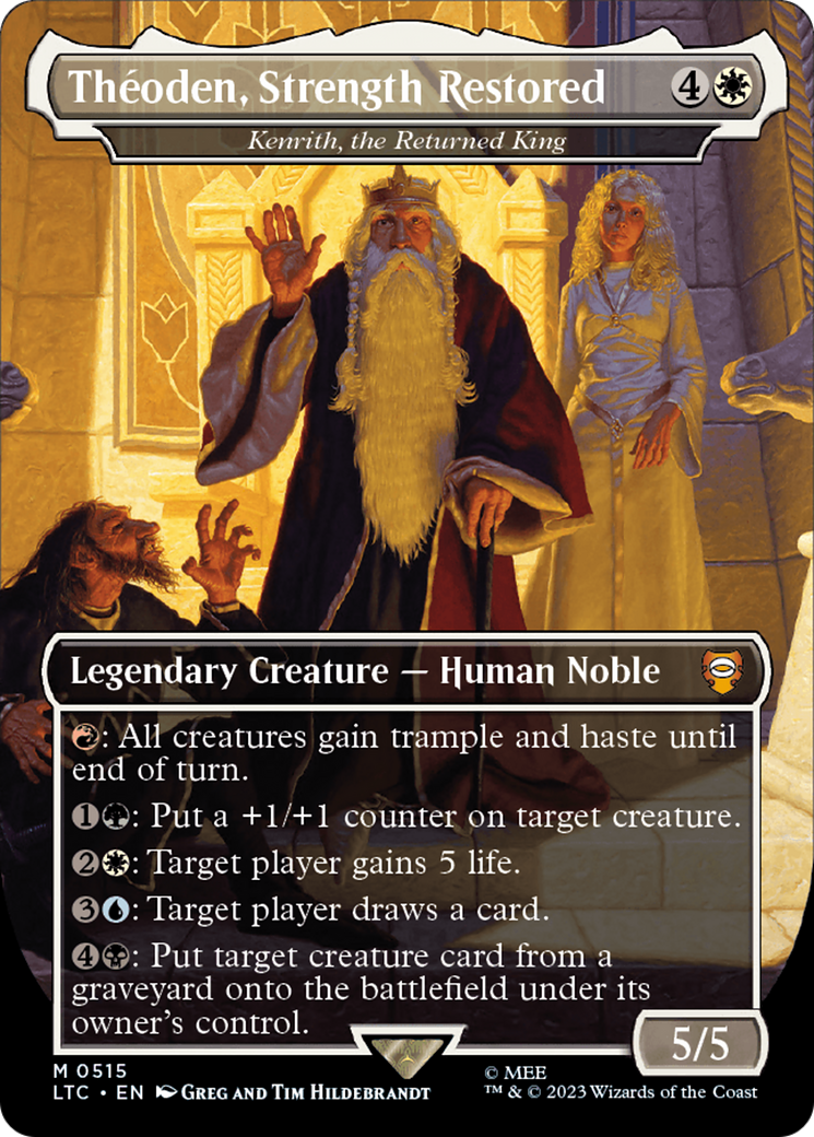 Theoden, Strength Restored - Kenrith, the Returned King (Borderless) [The Lord of the Rings: Tales of Middle-Earth Commander] | Clutch Gaming