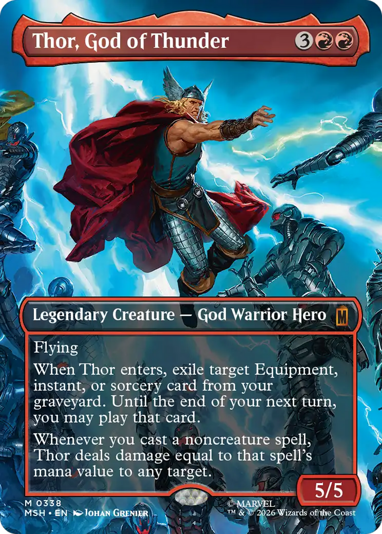 Thor, God of Thunder (Borderless) (0338) [Marvel Super Heroes] | Clutch Gaming