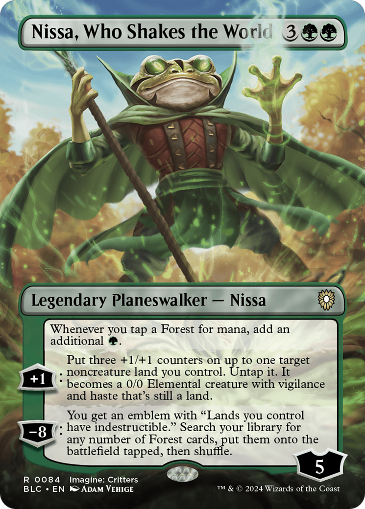 Nissa, Who Shakes the World (Borderless) [Bloomburrow Commander] | Clutch Gaming