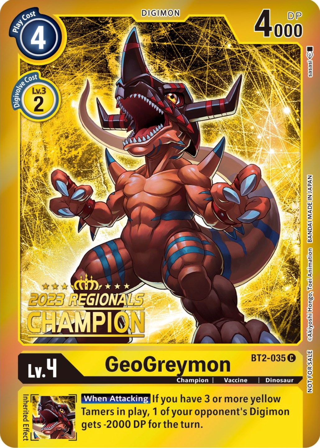 GeoGreymon [BT2-035] (2023 Regionals Champion) [Release Special Booster Promos] | Clutch Gaming