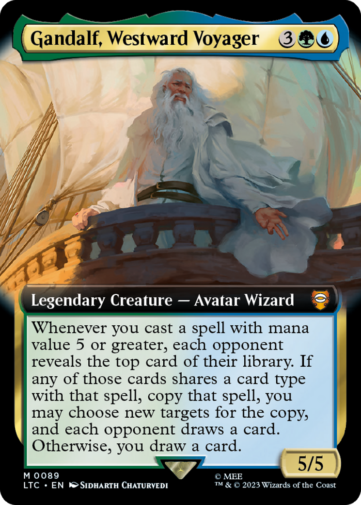 Gandalf, Westward Voyager (Extended Art) [The Lord of the Rings: Tales of Middle-Earth Commander] | Clutch Gaming