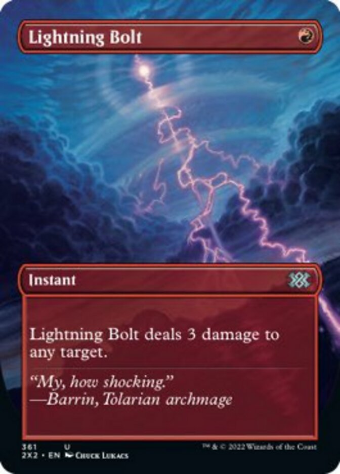 Lightning Bolt (Borderless Alternate Art) [Double Masters 2022] | Clutch Gaming