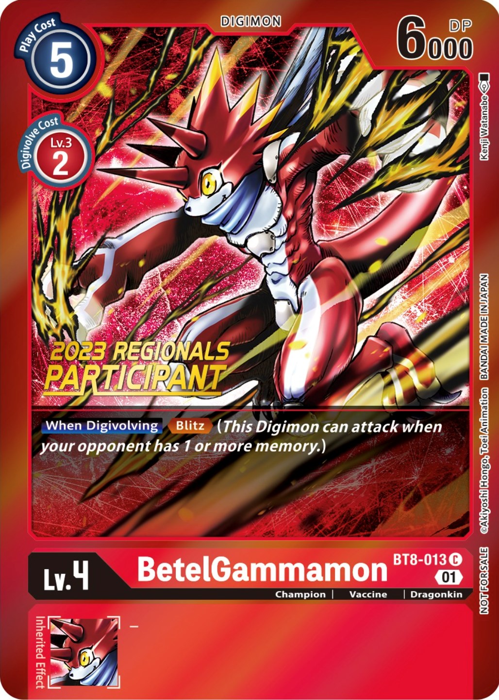 BetelGammamon [BT8-013] (2023 Regionals Participant) [New Awakening Promos] | Clutch Gaming