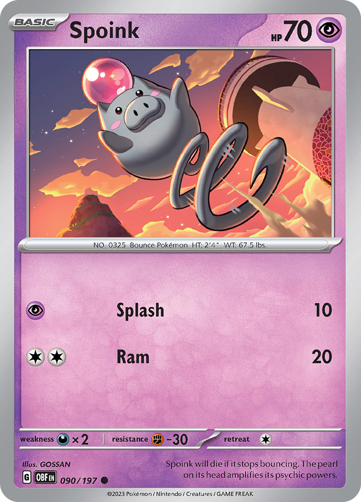 Spoink (090/197) [Scarlet & Violet: Obsidian Flames] | Clutch Gaming