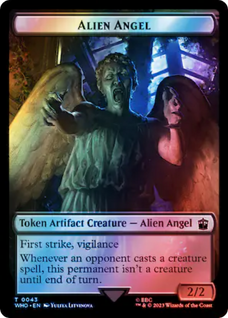 Alien Angel // Food (0057) Double-Sided Token (Surge Foil) [Doctor Who Tokens] | Clutch Gaming