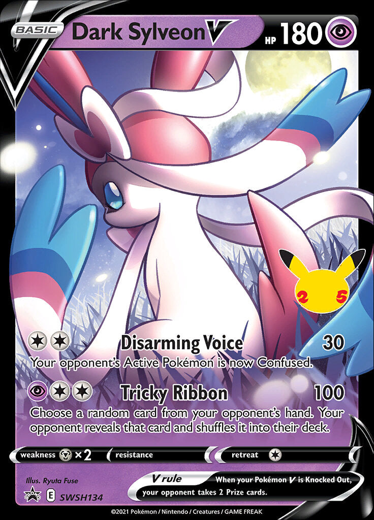 Dark Sylveon V (SWSH134) (Celebrations) [Sword & Shield: Black Star Promos] | Clutch Gaming