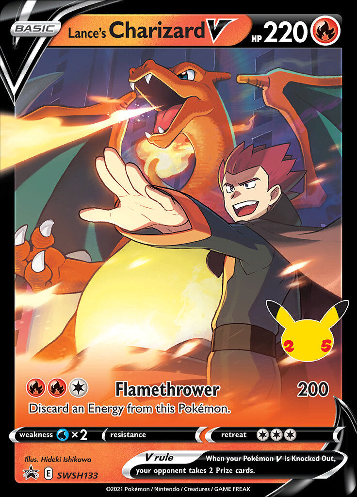 Lance's Charizard V (SWSH133) (Celebrations) [Sword & Shield: Black Star Promos] | Clutch Gaming