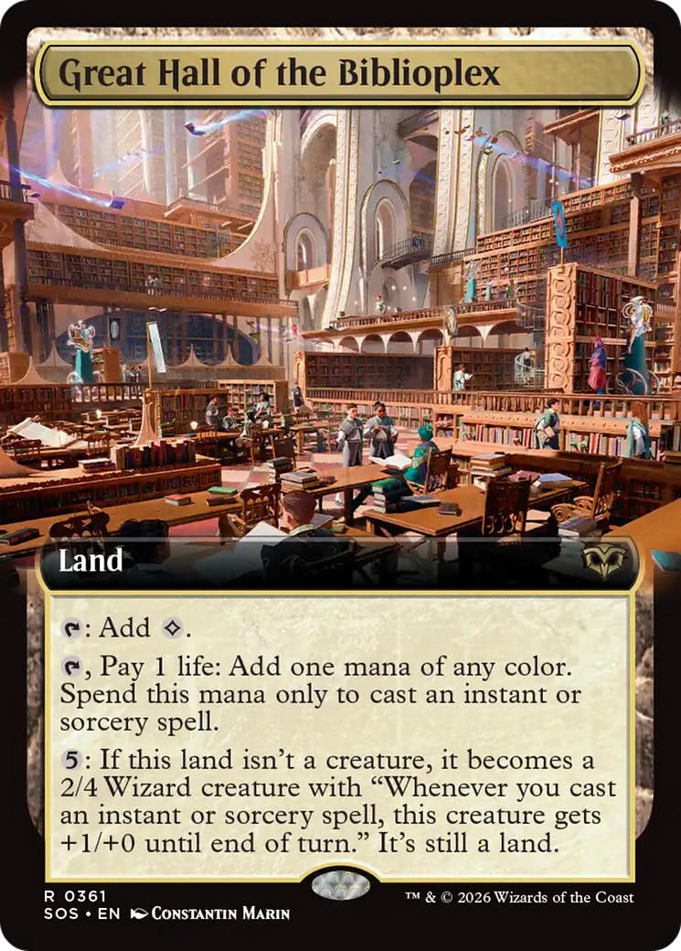 Great Hall of the Biblioplex (Extended Art) [Secrets of Strixhaven] | Clutch Gaming