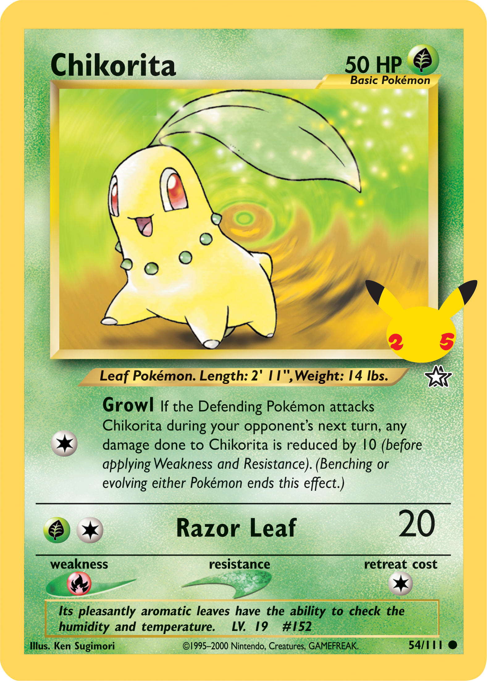 Chikorita (54/111) (Jumbo Card) [First Partner Pack] | Clutch Gaming