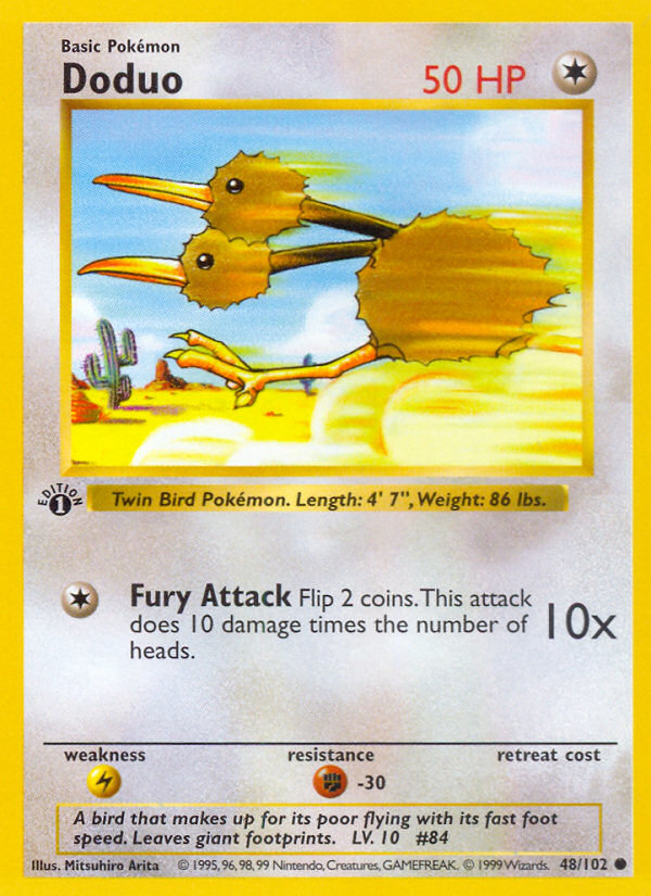 Doduo (48/102) (Shadowless) [Base Set 1st Edition] | Clutch Gaming