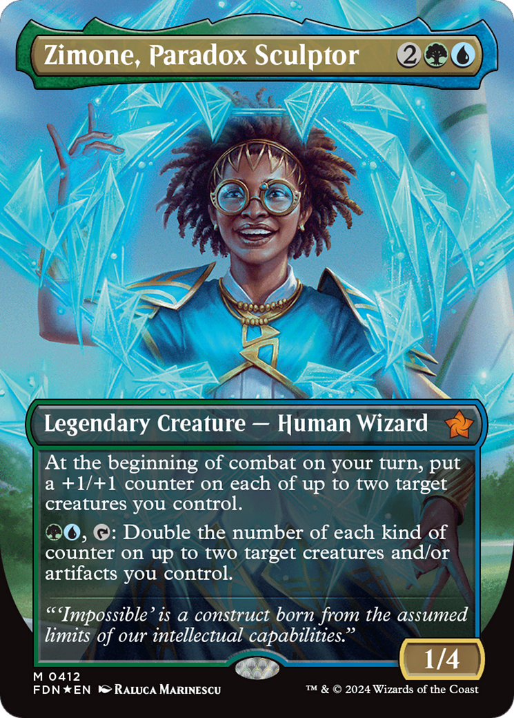 Zimone, Paradox Sculptor (Borderless) (Mana Foil) [Foundations] | Clutch Gaming