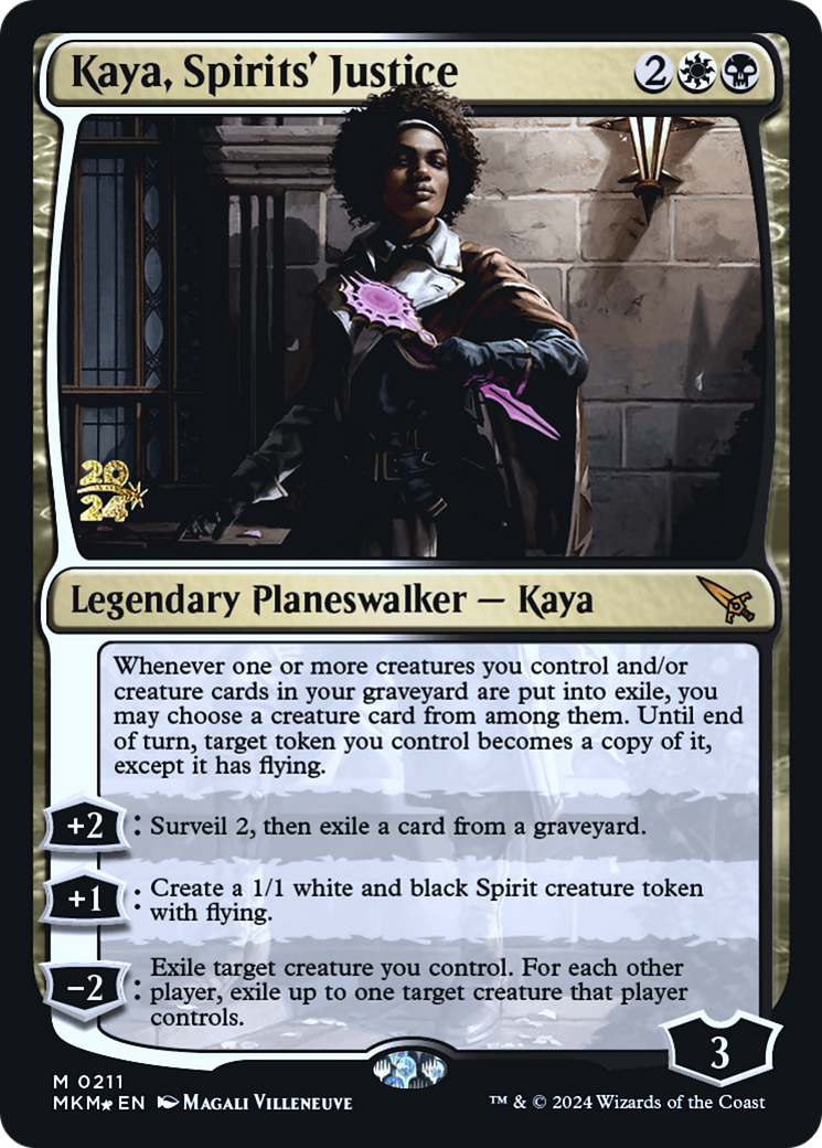 Kaya, Spirits' Justice [Murders at Karlov Manor Prerelease Promos] | Clutch Gaming