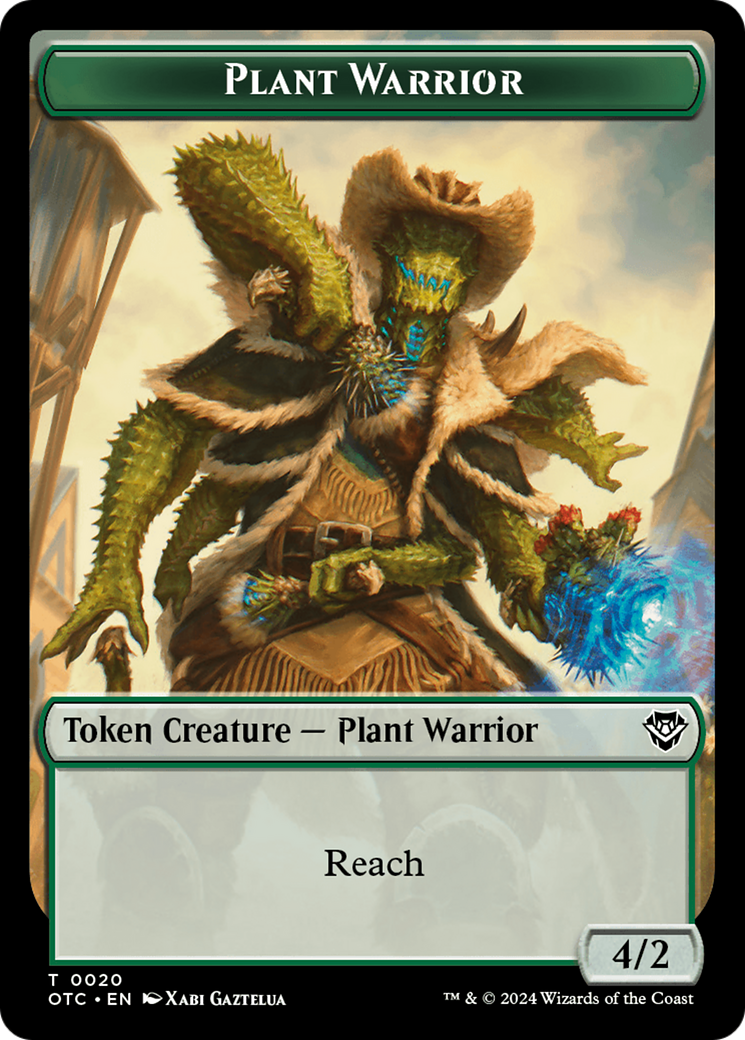 Plant Warrior // Plant Double-Sided Token [Outlaws of Thunder Junction Commander Tokens] | Clutch Gaming