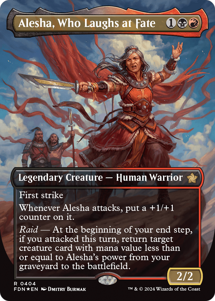 Alesha, Who Laughs at Fate (Borderless) (Mana Foil) [Foundations] | Clutch Gaming