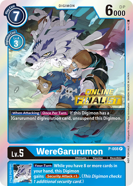 WereGarurumon [P-008] (Online Regional - Finalist) [Promotional Cards] | Clutch Gaming