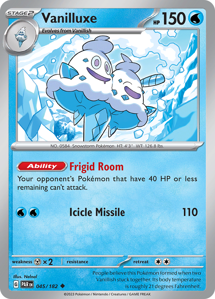 Vanilluxe (045/182) [Scarlet & Violet: Paradox Rift] | Clutch Gaming